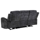 Kennett Dark Grey Chenille Upholstered Power Reclining Sofa by Coaster at Eve Furniture