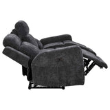 Kennett Dark Grey Chenille Upholstered Power Reclining Sofa by Coaster at Eve Furniture