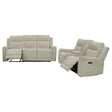 Kennett Ivory 2-Piece Chenille Power Reclining Set by Coaster at Eve Furniture