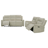 Kennett Ivory 2-Piece Chenille Power Reclining Set by Coaster at Eve Furniture