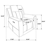 Kennett Ivory Chenille Upholstered Power Recliner Chair by Coaster at Eve Furniture