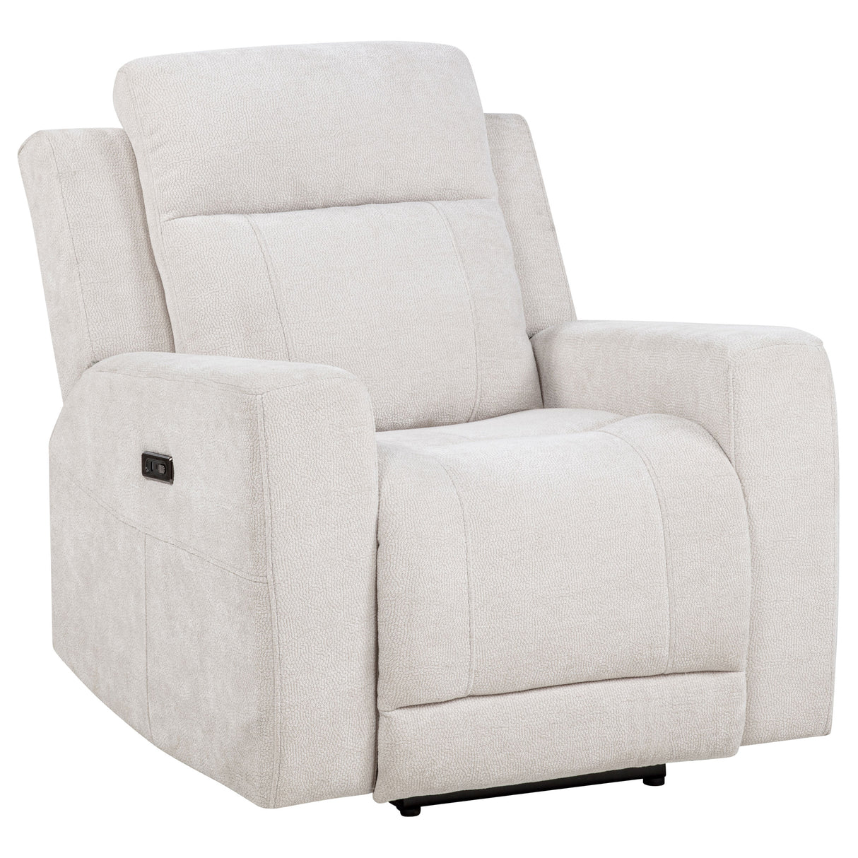 Kennett Ivory Chenille Upholstered Power Recliner Chair by Coaster at Eve Furniture