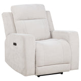 Kennett Ivory Chenille Upholstered Power Recliner Chair by Coaster at Eve Furniture