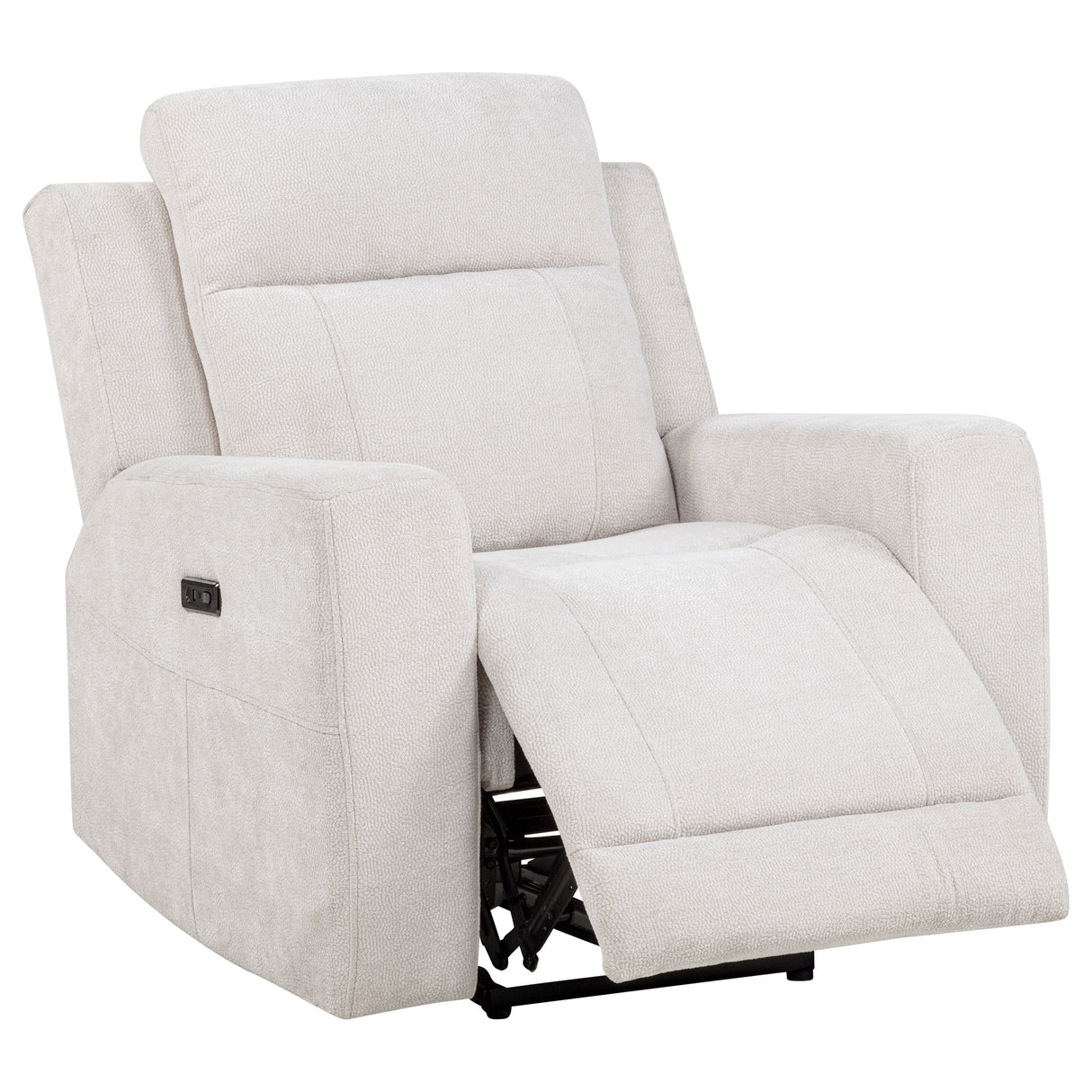 Kennett Ivory Chenille Upholstered Power Recliner Chair by Coaster at Eve Furniture