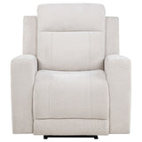 Kennett Ivory Chenille Upholstered Power Recliner Chair by Coaster at Eve Furniture