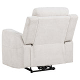 Kennett Ivory Chenille Upholstered Power Recliner Chair by Coaster at Eve Furniture