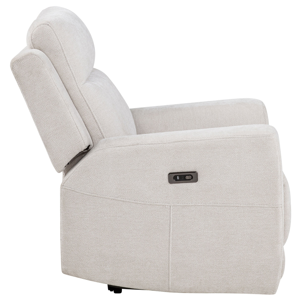 Kennett Ivory Chenille Upholstered Power Recliner Chair by Coaster at Eve Furniture