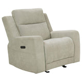 Kennett Ivory Chenille Upholstered Power Recliner Chair by Coaster at Eve Furniture