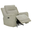 Kennett Ivory Chenille Upholstered Power Recliner Chair by Coaster at Eve Furniture