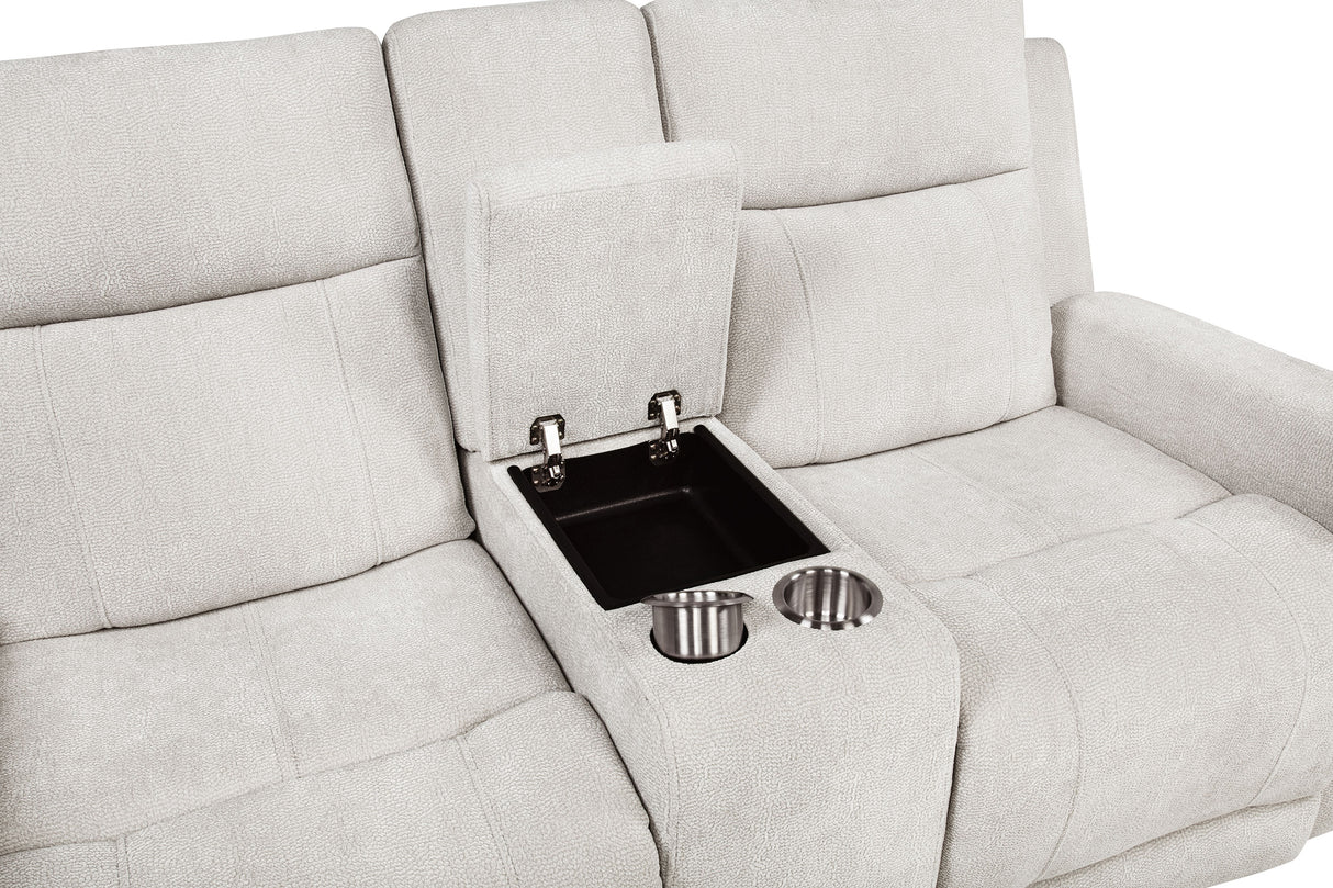 Kennett Ivory Chenille Upholstered Power Reclining Loveseat by Coaster at Eve Furniture