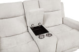 Kennett Ivory Chenille Upholstered Power Reclining Loveseat by Coaster at Eve Furniture