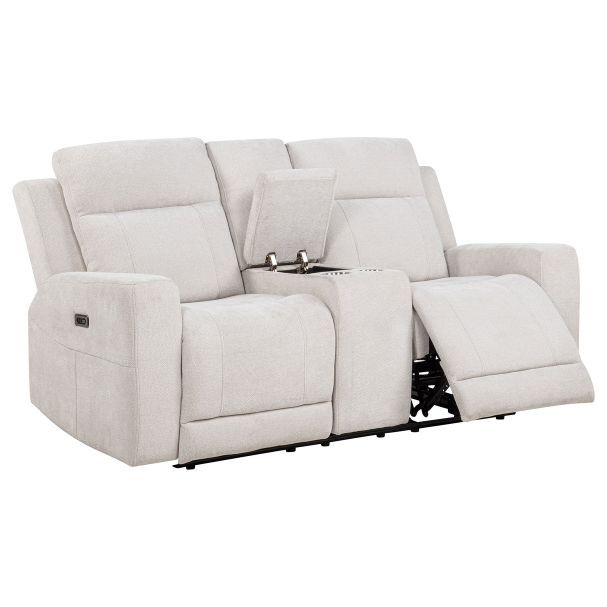 Kennett Ivory Chenille Upholstered Power Reclining Loveseat by Coaster at Eve Furniture