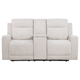 Kennett Ivory Chenille Upholstered Power Reclining Loveseat by Coaster at Eve Furniture