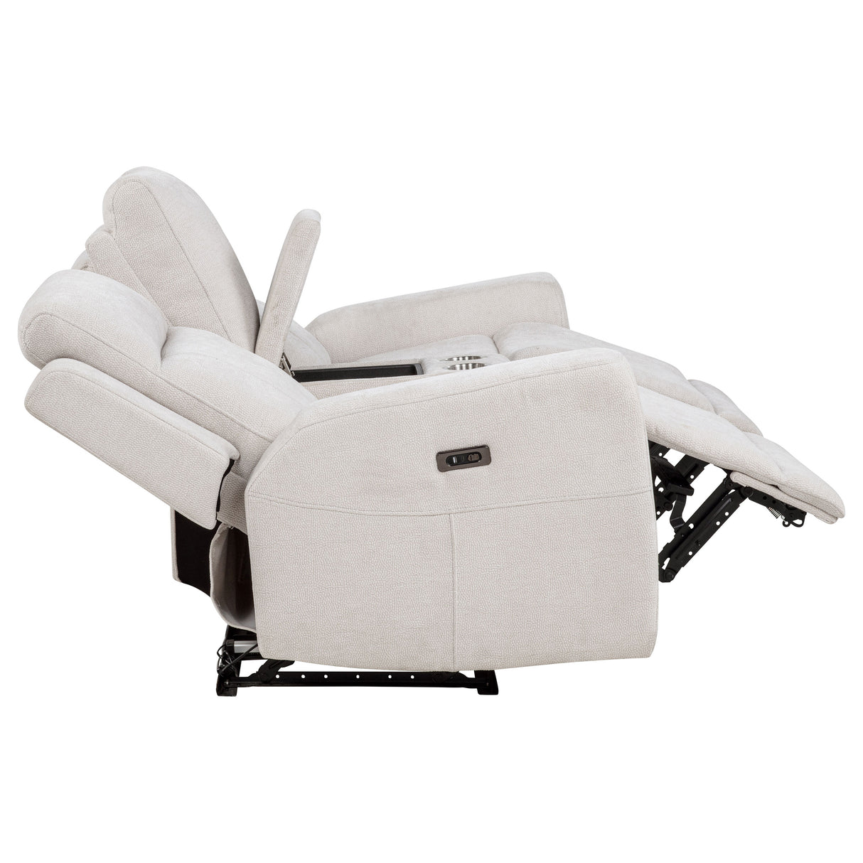 Kennett Ivory Chenille Upholstered Power Reclining Loveseat by Coaster at Eve Furniture