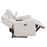 Kennett Ivory Chenille Upholstered Power Reclining Loveseat by Coaster at Eve Furniture