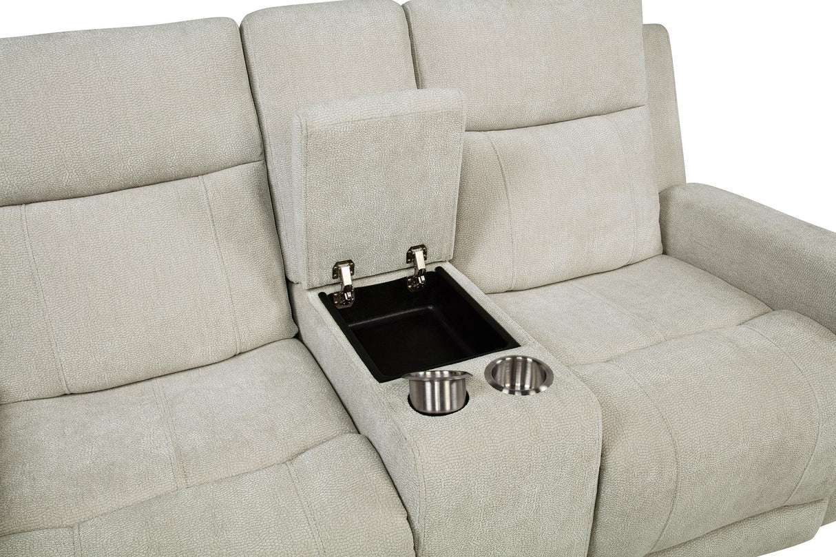 Kennett Ivory Chenille Upholstered Power Reclining Loveseat by Coaster at Eve Furniture