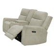 Kennett Ivory Chenille Upholstered Power Reclining Loveseat by Coaster at Eve Furniture