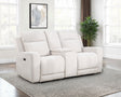 Kennett Ivory Chenille Upholstered Power Reclining Loveseat by Coaster at Eve Furniture