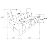 Kennett Ivory Chenille Upholstered Power Reclining Sofa by Coaster at Eve Furniture