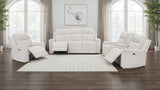 Kennett Ivory Chenille Upholstered Power Reclining Sofa by Coaster at Eve Furniture