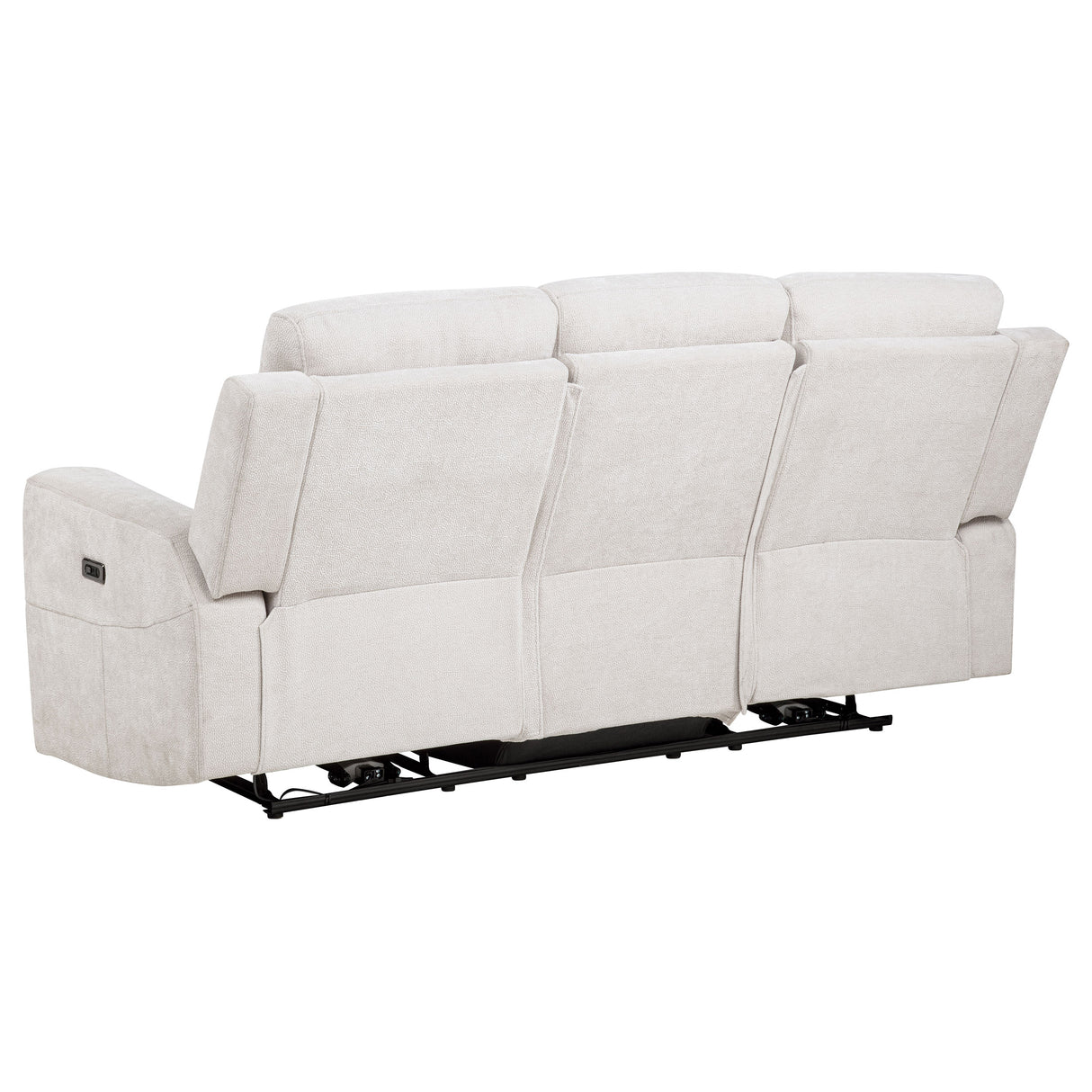 Kennett Ivory Chenille Upholstered Power Reclining Sofa by Coaster at Eve Furniture