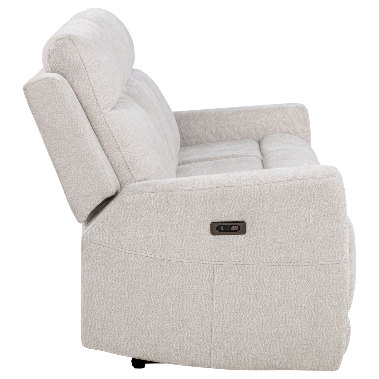 Kennett Ivory Chenille Upholstered Power Reclining Sofa by Coaster at Eve Furniture
