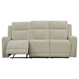 Kennett Chenille Upholstered Power Reclining Sofa Ivory by Coaster at Eve Furniture