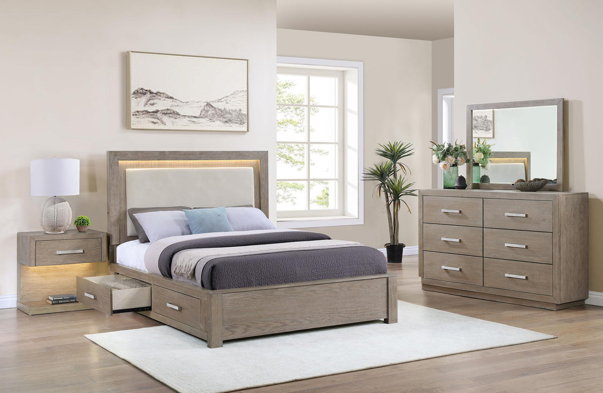 Kenora Barley Brown 4-Piece Eastern King Bedroom Set