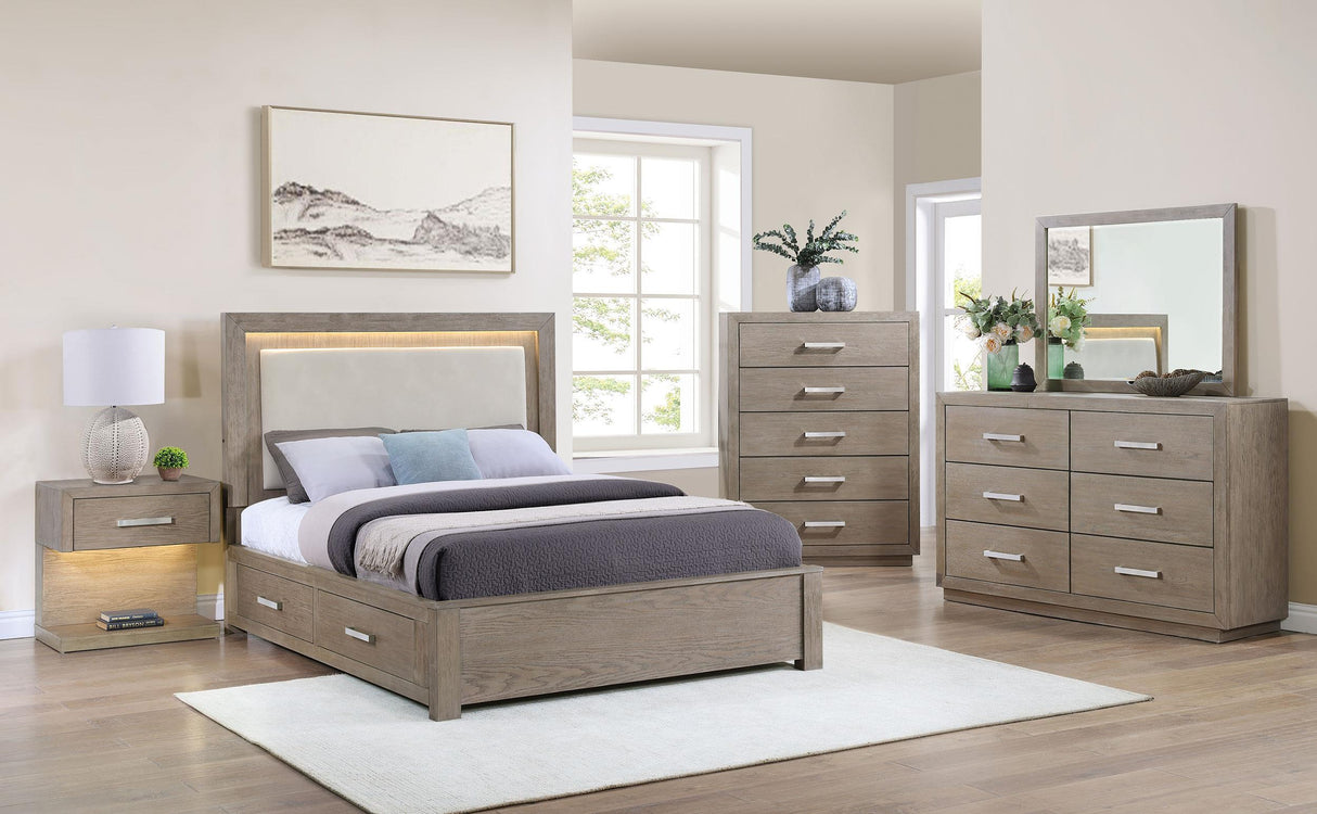 Kenora Barley Brown 5-Piece Eastern King Bedroom Set