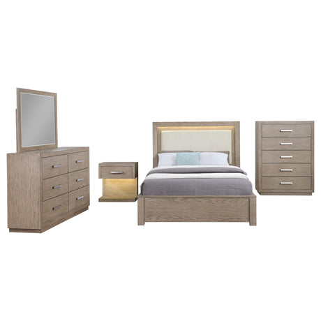 Kenora Barley Brown 5-Piece Eastern King Bedroom Set