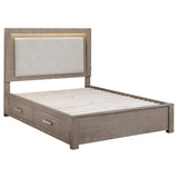 Kenora 56-inch California King LED Storage Bed Barley Brown by Coaster at Eve Furniture
