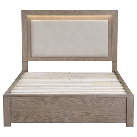 Kenora 56-inch California King LED Storage Bed Barley Brown by Coaster at Eve Furniture