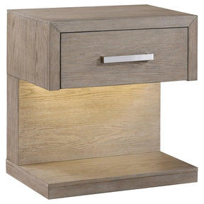 Kenora Barley Brown 1-drawer Nightstand Bedside Table by Coaster at Eve Furniture