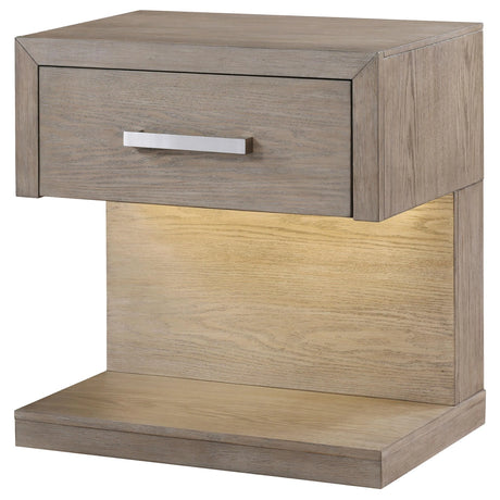 Kenora Barley Brown 1-drawer Nightstand Bedside Table by Coaster at Eve Furniture