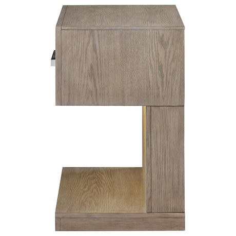 Kenora Barley Brown 1-drawer Nightstand Bedside Table by Coaster at Eve Furniture