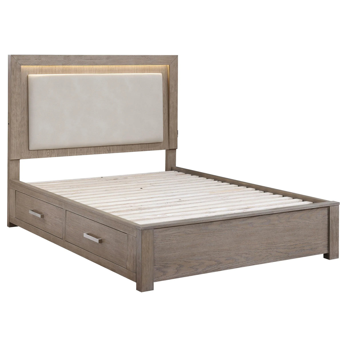 Kenora Barley Brown 56-inch Queen LED Storage Bed by Coaster at Eve Furniture