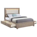 Kenora Barley Brown 56-inch Queen LED Storage Bed by Coaster at Eve Furniture
