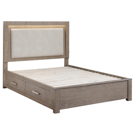 Kenora Barley Brown 56-inch Queen LED Storage Bed by Coaster at Eve Furniture