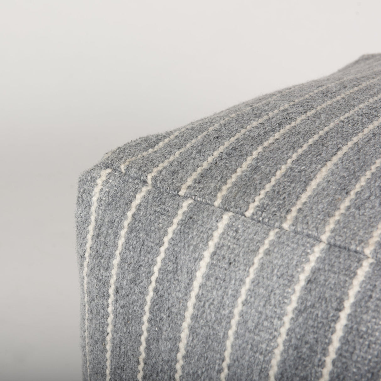 Kensie Large Blue Striped Pouf by Mercana at Eve Furniture