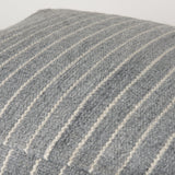Kensie Large Blue Striped Pouf by Mercana at Eve Furniture