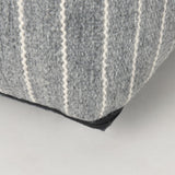 Kensie Large Blue Striped Pouf by Mercana at Eve Furniture