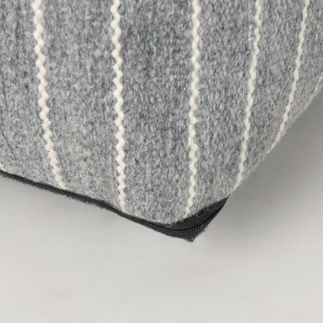 Kensie Large Blue Striped Pouf by Mercana at Eve Furniture