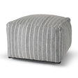 Kensie Large Blue Striped Pouf by Mercana at Eve Furniture
