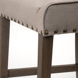 Kensington 27.5" Seat Height Beige Fabric Seat Brown Wood Frame Counter Stool by Mercana at Eve Furniture