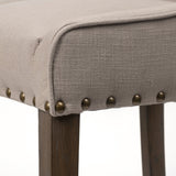 Kensington Beige Fabric Seat Brown Wood Frame Counter Stool by Mercana at Eve Furniture