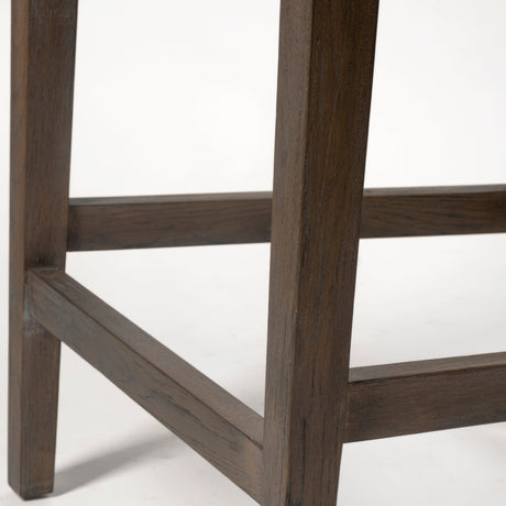 Kensington Beige Fabric Seat Brown Wood Frame Counter Stool by Mercana at Eve Furniture
