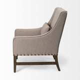 Kensington Beige Linen Fabric and Wood Accent Chair by Mercana at Eve Furniture