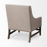 Kensington Beige Linen Fabric and Wood Accent Chair by Mercana at Eve Furniture