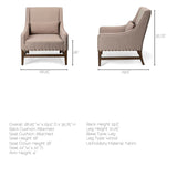 Kensington Beige Linen Fabric and Wood Accent Chair by Mercana at Eve Furniture