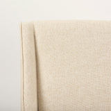 Kensington Cream Fabric Seat Brown Wood Frame Counter Stool by Mercana at Eve Furniture